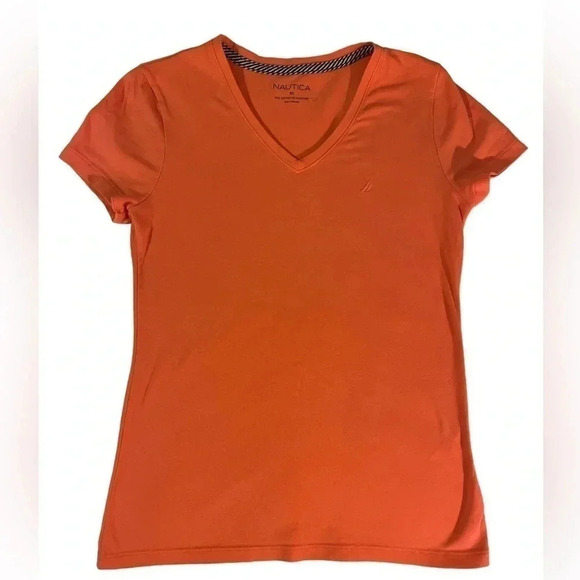 Nautica Tops - Women’s Nautica V-Neck T-Shirt, Pink - Size XS